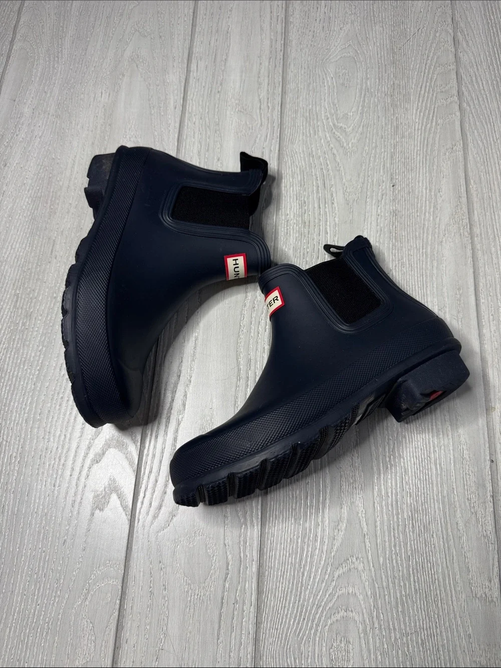Navy Hunter Original Chelsea Rain Boots, waterproof, outdoors